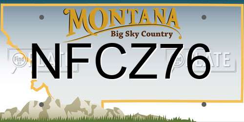 NFCZ76 Montana License Plate