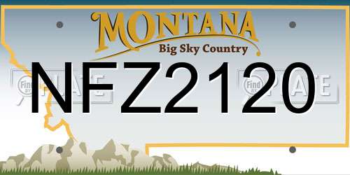 NFZ2120 Montana License Plate