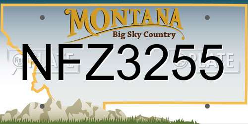 NFZ3255 Montana License Plate
