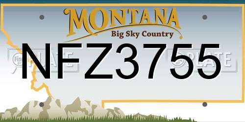NFZ3755 Montana License Plate