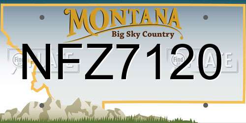 NFZ7120 Montana License Plate