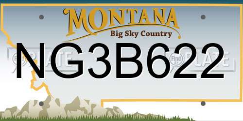 NG3B622 Montana License Plate