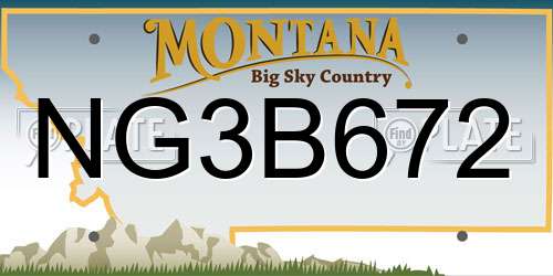NG3B672 Montana License Plate