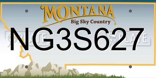 NG3S627 Montana License Plate