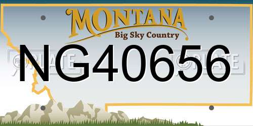 NG40656 Montana License Plate