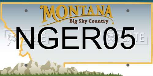 NGER05 Montana License Plate
