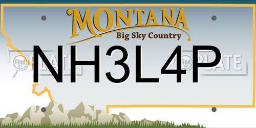 NH3L4P Montana License Plate