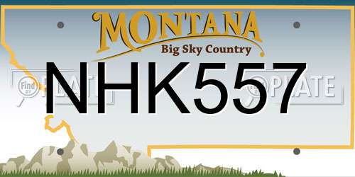 NHK557 Montana License Plate