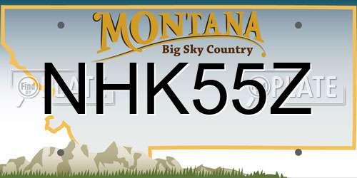NHK55Z Montana License Plate
