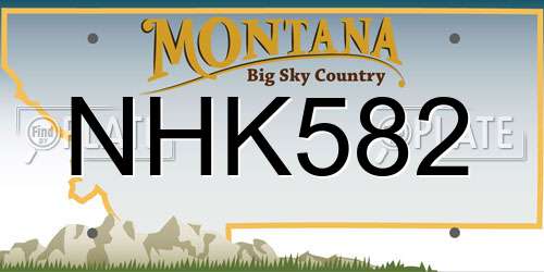 NHK582 Montana License Plate