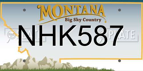 NHK587 Montana License Plate