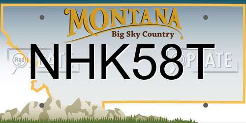 NHK58T Montana License Plate