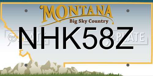 NHK58Z Montana License Plate