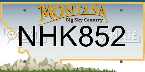 NHK852 Montana License Plate