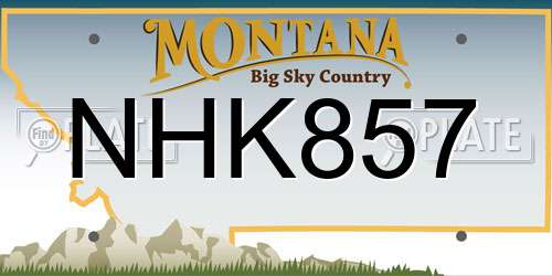 NHK857 Montana License Plate