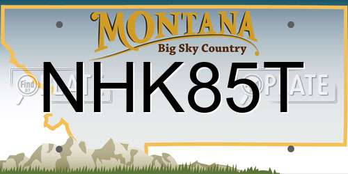 NHK85T Montana License Plate