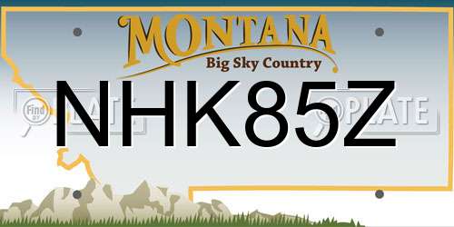 NHK85Z Montana License Plate