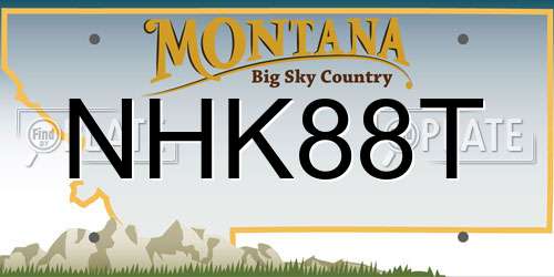NHK88T Montana License Plate
