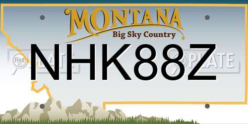NHK88Z Montana License Plate