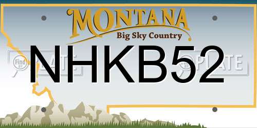 NHKB52 Montana License Plate