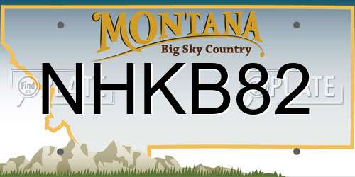 NHKB82 Montana License Plate