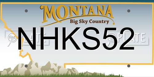NHKS52 Montana License Plate