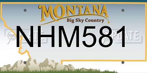 NHM581 Montana License Plate