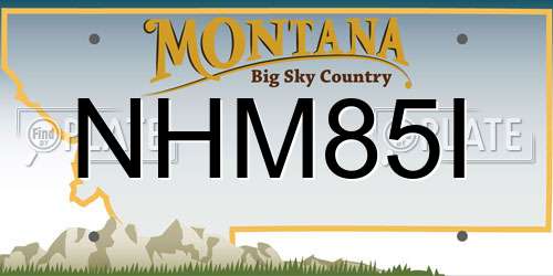 NHM85I Montana License Plate