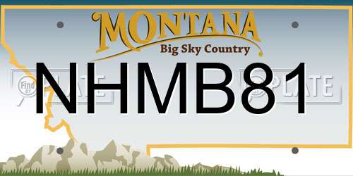 NHMB81 Montana License Plate