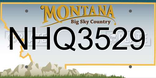 NHQ3529 Montana License Plate