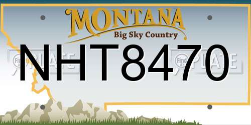 NHT8470 Montana License Plate