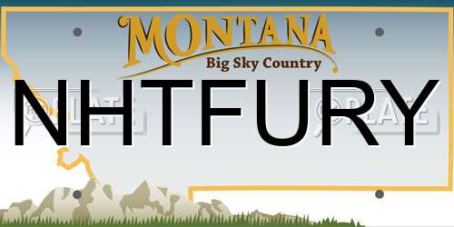 NHTFURY Montana License Plate