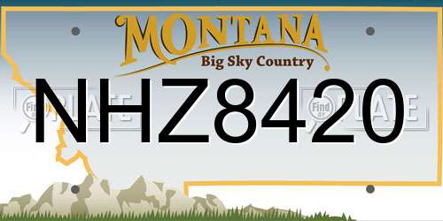 NHZ8420 Montana License Plate