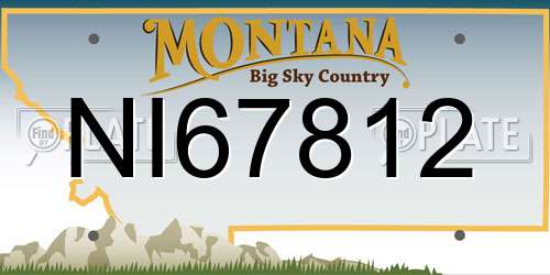 NI67812 Montana License Plate