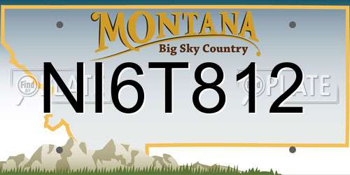NI6T812 Montana License Plate
