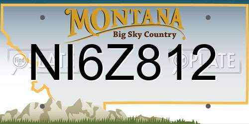 NI6Z812 Montana License Plate