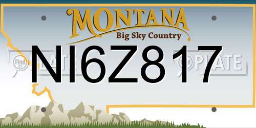 NI6Z817 Montana License Plate