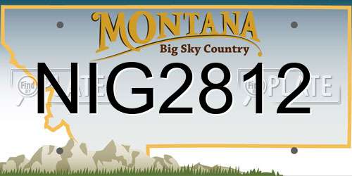 NIG2812 Montana License Plate