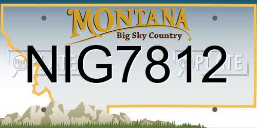 NIG7812 Montana License Plate