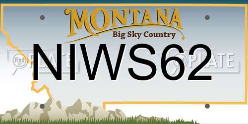 NIWS62 Montana License Plate