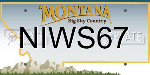 NIWS67 Montana License Plate
