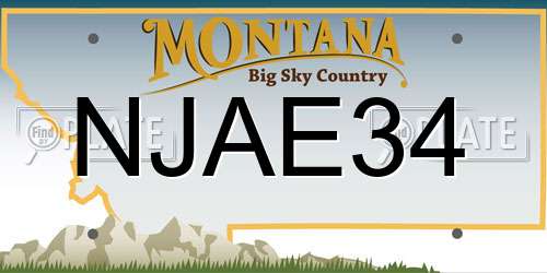 NJAE34 Montana License Plate