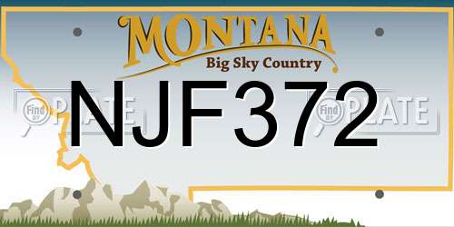 NJF372 Montana License Plate
