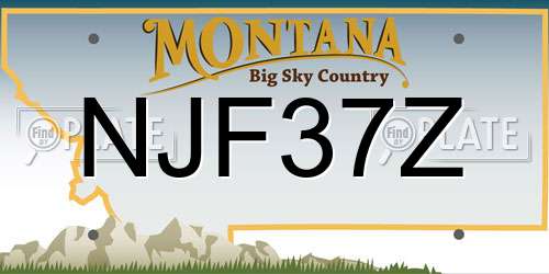 NJF37Z Montana License Plate