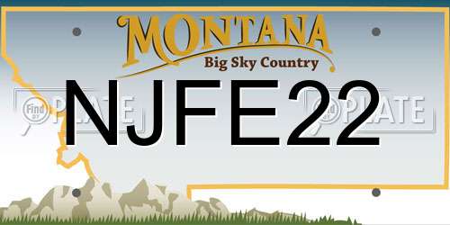 NJFE22 Montana License Plate