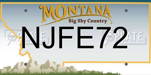 NJFE72 Montana License Plate