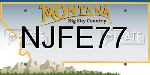 NJFE77 Montana License Plate