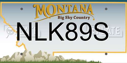 NLK89S Montana License Plate