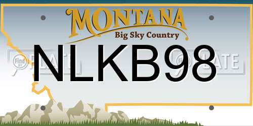 NLKB98 Montana License Plate