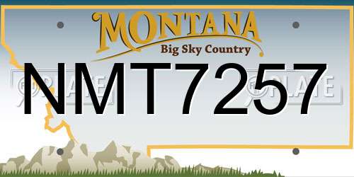 NMT7257 Montana License Plate